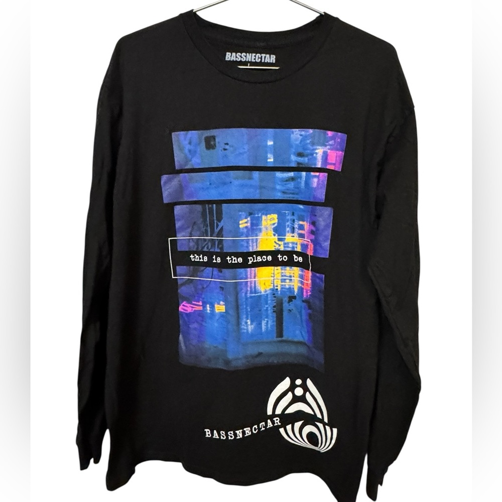 Bassnectar DJ Band Graphic Streetwear Black Long Sleeve Men’s L  T-Shirt MINT